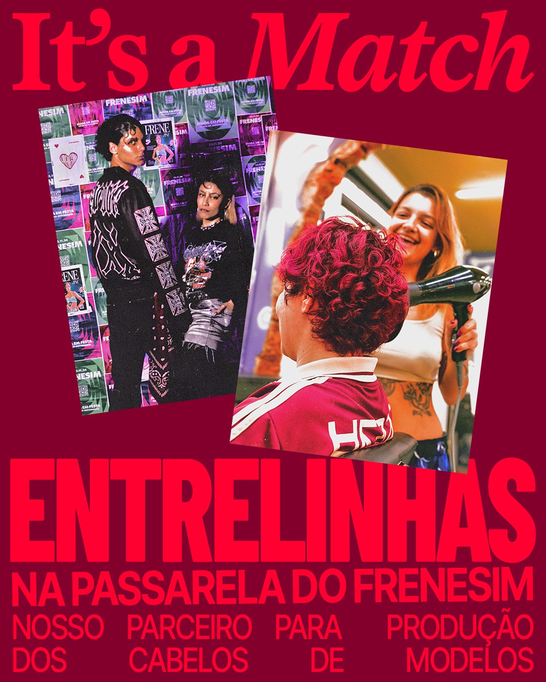 Arte Oficial de Divulgação da Parceria FRENESIM x Entrelinhas